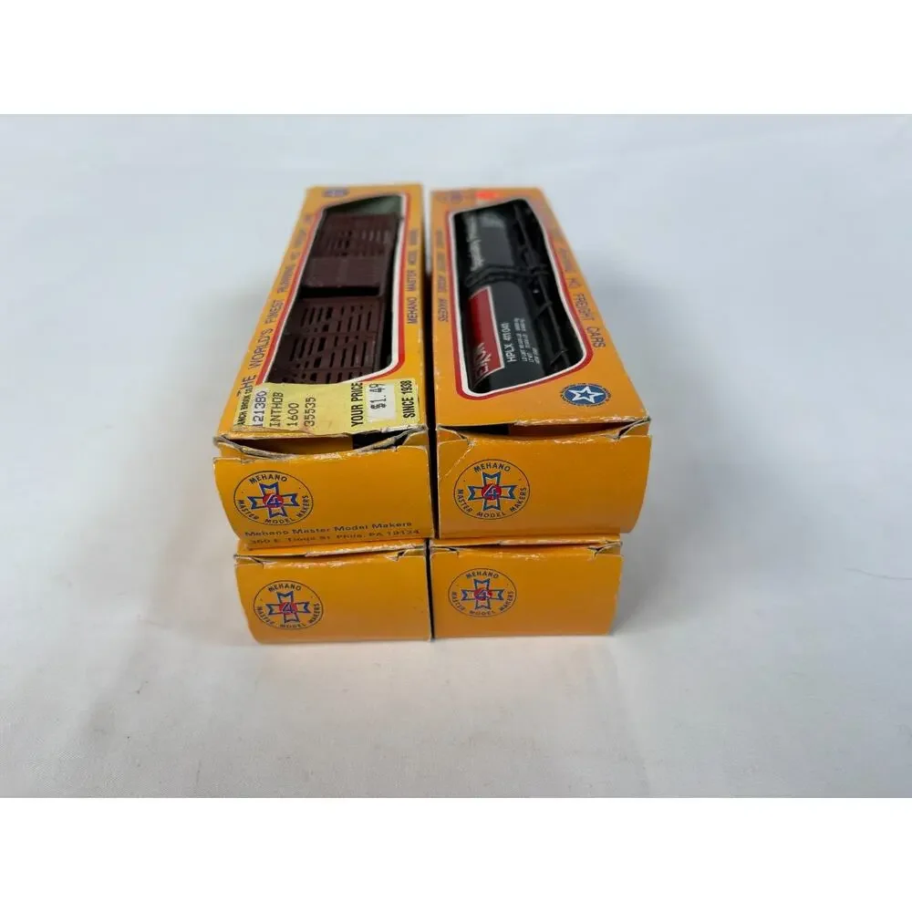 Mehano HO Scale Freight Car Lot Texaco Exxon Hopper Stock Car Set Of 4